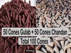 Gulab 50 Pcs & Chandan 50 Pcs Incense Cones 