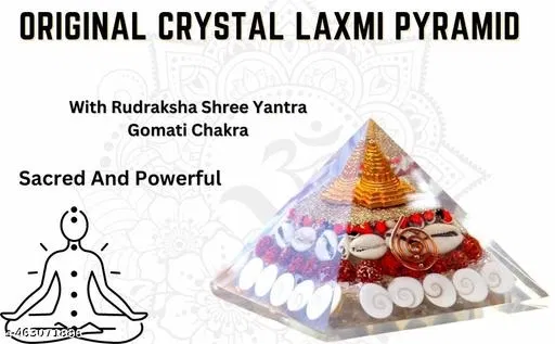Crystal Laaxmi Pyramid with Rudraksha (Multi, 1)