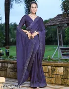 Georgette Embellished Saree For Women, Blue
