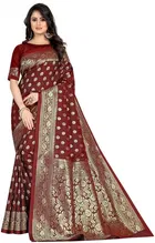 Kanjeevaram Silk Jacquard Embroidery Saree for Women 