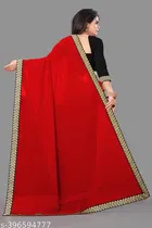 Lycra Solid Saree for Women 