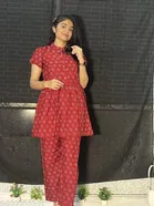 Crepe Printed Kurti with Palazzo for Women 