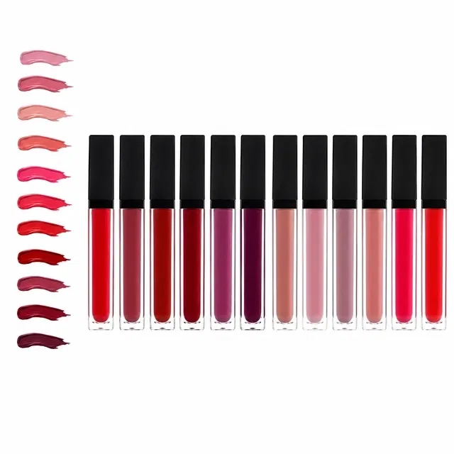 Non Transfer Waterproof Super Stay Matte Liquid Lipstick, Red, Pink, Nude, Wine, Magenta, Brown, Maroon, Light Pink, Dark Nude, 48 ml [Pack of 12]