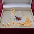 Gold Plated Necklace with Earrings Set for Women 