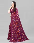 SVB बटरफ्लाई प्रिंटेड साड़ी फॉर वीमेन 