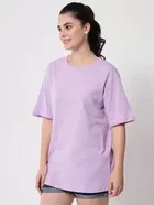 Cotton Solid Oversized T-Shirt for Women 