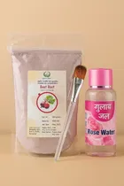 Beet Root Face Pack With Gulab Jal & Applying Brush Pack Of 3