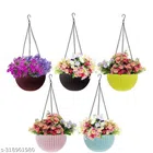 Plastic Hanging Planters (Multicolor, Pack of 5)