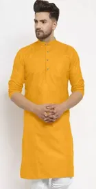 Full Sleeves Solid Kurta with Payjama for Men 