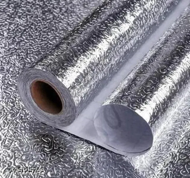 Bliss PVC Wallpaper for Home (Silver, 60x200 cm)
