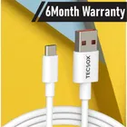 TecSox 6a Type C Charging Cable 1 Mtr Length, white