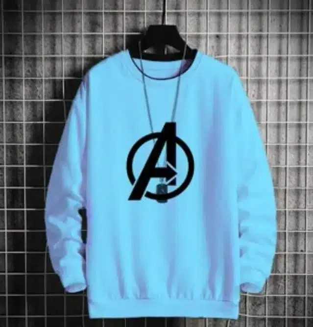 Full Sleeves Sweatshirt for Men (Sky Blue, XL)