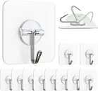 Plastic Wall Hooks, Transparent 
