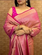 Silk Woven Design Saree for Women, Pink 