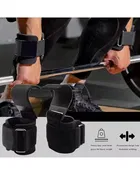 Stainless Steel Weight Lifting Wrist Straps, Black