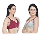 Cotton Blend Solid Non Padded Feeding Bras for Women 