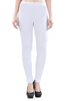 Stretchable Cotton Blend Churidars for Women ,White 