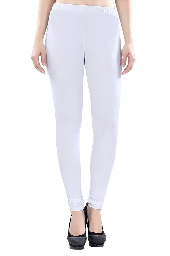 Stretchable Cotton Blend Churidars for Women ,White (XXL)