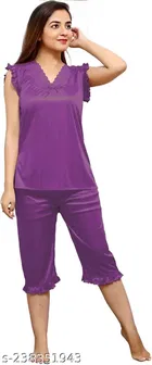 Satin Nightsuit Set for Women 