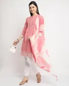Cotton Cambric Embroidered Kurta Set for Women 