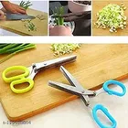 5 Blade Vegetable Scissor Cutter with Cleaning Brush (Multicolor, Set of 2)