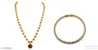Kada with 5 Mukhi Rudraksha Mala (Multicolor, Set of 2)