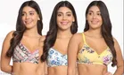Cotton Blend Printed Padded Bra for Women 