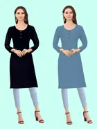 Crepe Solid Kurtis for Women 