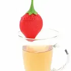 Pallavi Trading Strawberry Shape Silicone Herbal Green Tea Infuser Filter Strainer, 1 Pc