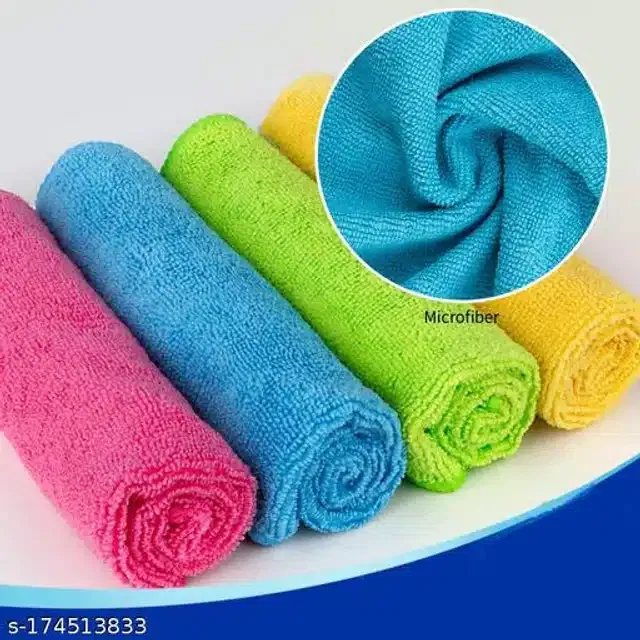 Microfiber Bath Towel (Multicolor, 40x40 cm) (Pack of 6)