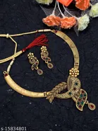 Alloy Necklace with Earrings for Women 
