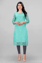 Net Kurti for Women,  Green  