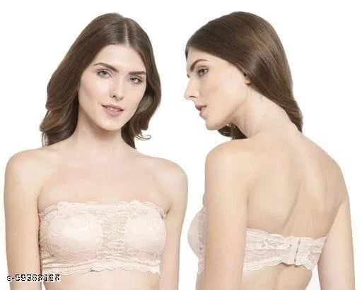 Viscose Spandex Bra for Women, Nude (34B)