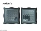 Plastic Plates for Kitchen, Black, Pack of 6