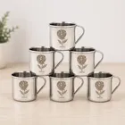 LEROYAL 6 Pcs Stainless Steel Tea Cups 