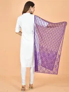 Net Self-Design Dupatta for Women 