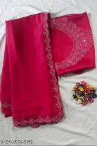 Georgette Saree for Women, Red 