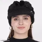Woolen Solid Cap for Women 