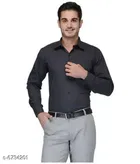Cotton Blend Solid Full Sleeves Shirt for Men 
