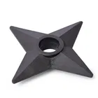 Plastic Anime Ninja Star for Wall Decor (Black, Pack of 3)