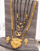 Combo of 4 Pcs Mangalsutras with Earrings Set for Women 