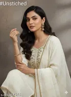 Chanderi Cotton Punjabi/All Over Suits Semi-Stitched Suits 