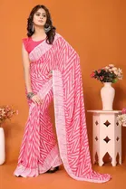 Georgette Printed Saree for Women 