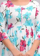 Printed Crepe Kurtis for Women, White 