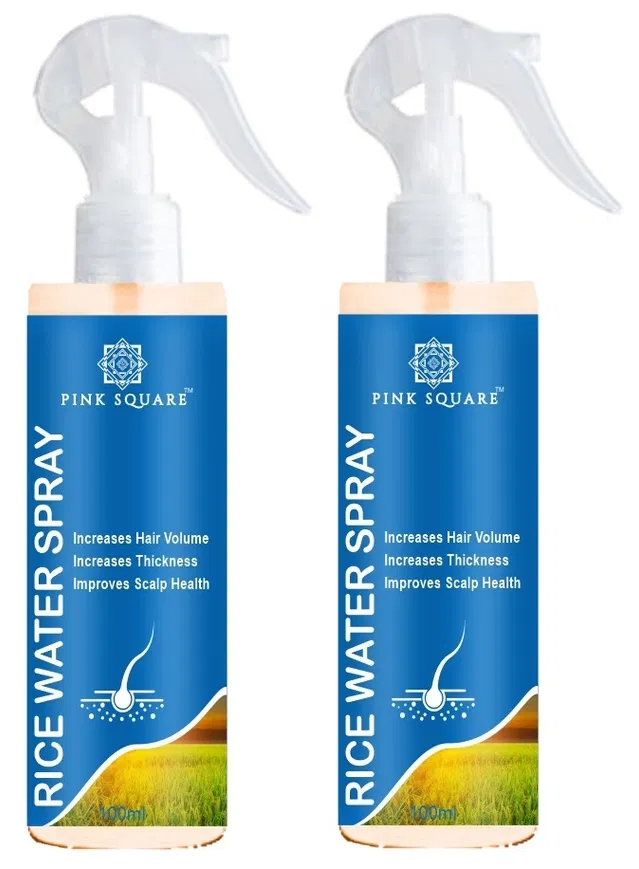 Pink Square Fermented Rice Water Hair Spray (100 ml, Pack of 2)