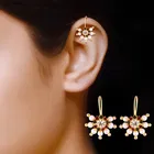 Brass Pearl Ear Cuffs for Women 