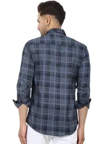 Cotton Blend Chequered Shirt for Men 