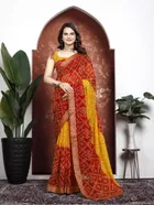 Georgette Bandhini Saree for Women 