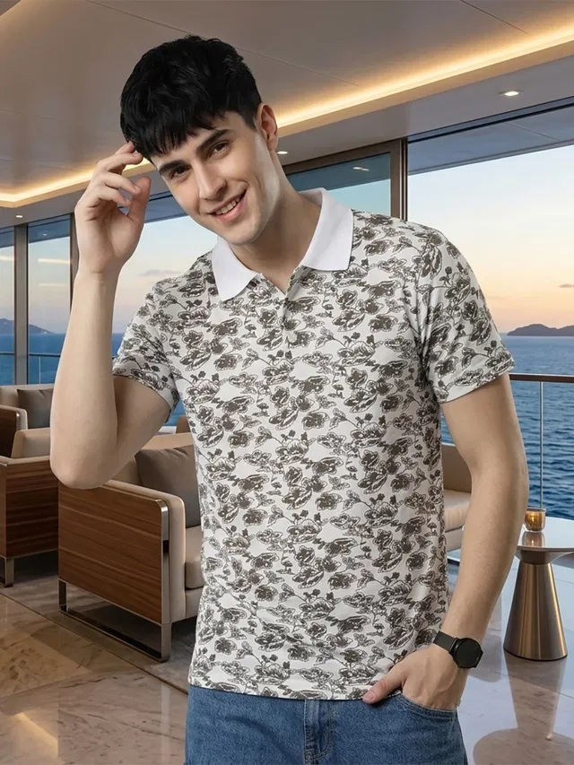 Polo T-shirt for Men (White, M)