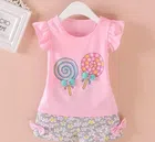 Hosriey Clothing Set for Girls (Pink, 1-2 Years)